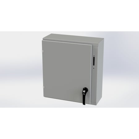 Saginaw Control & Engineering 2 Point Latch with Padlock Handle Electrical Enclosures, 24 in H, 10 in D, 21.38 in W, Carbon Steel SCE-24XEL2110LP